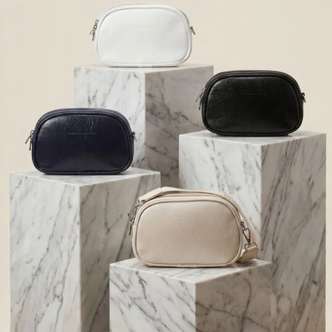 Oval Fermuarlı Çapraz Çanta